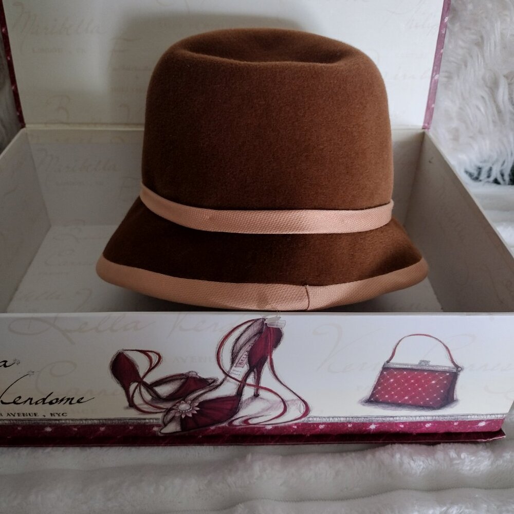 Orit Pariente NY Tweed Cloche Hat Floral Designer Artisan NWOT Parisian Style - Picture 5 of 10